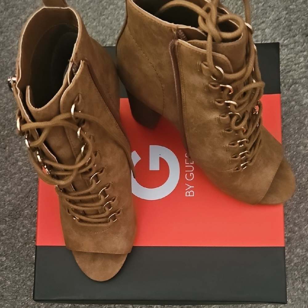 Guess Brown Lace-Up Suede Boots